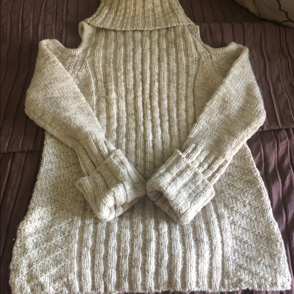 Marled cold should sweater